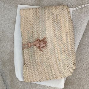 Anthropologie woven rattan pouch